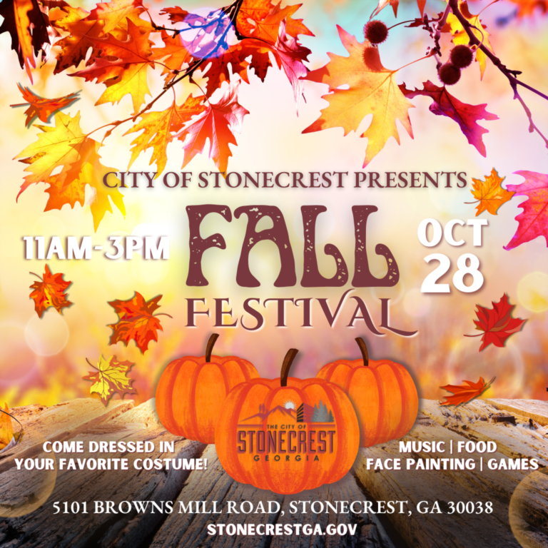 City of Stonecrest to Host 2nd Annual Fall Festival, Saturday, October 28th, 2023